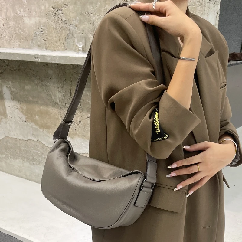 Hoge kwaliteit lederen crossbody luxe handtas voor dames, schoudertas met grote capaciteit, koeienhuid retro mode zadeltas