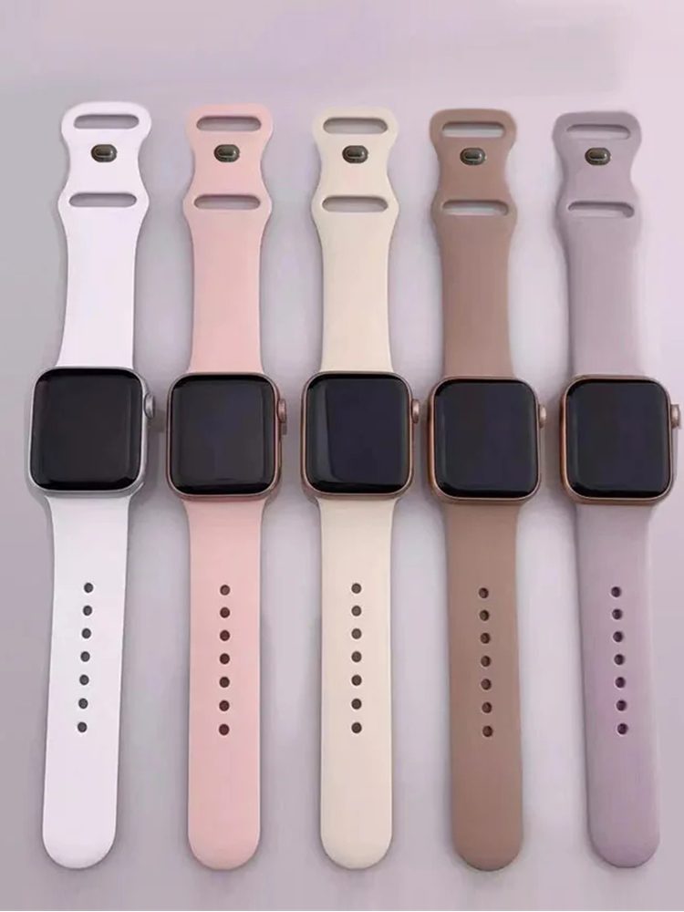 Pulseira de Silicone para Apple Watch, iWatch Series 8, 7, SE, 3, 4, 5, 6, 9, Ultra 2, 49mm, 44mm, 40 milímetros, 45 milímetros, 41 milímetros, 42-38 milímetros