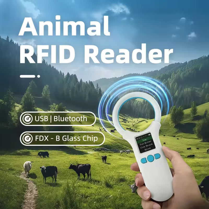 Escáner de microchip para perros y gatos, lector RFID para animales de 134,2 KHz y 125 kHz, Compatible con chip de vidrio FDX-B, lector de etiquetas USB/Bluetooth/2,4G