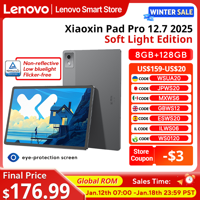 New Lenovo Xiaoxin Pad Pro 12.7 2025 Soft Light Edition Screen 10200mAh Dimensity 8300 Comfortable Visual Tablet Android PC