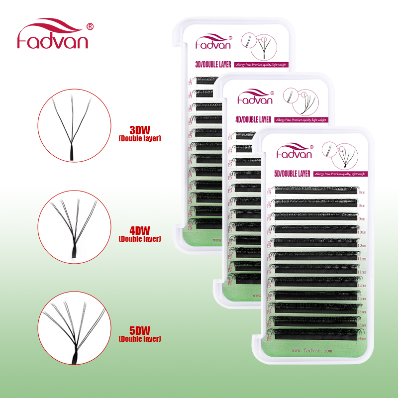 FADVAN Salons 6D/8D/10D W Lashes Double Layers W Shape Eyelash Extension Premade Volume Fan Natural Soft Lashes