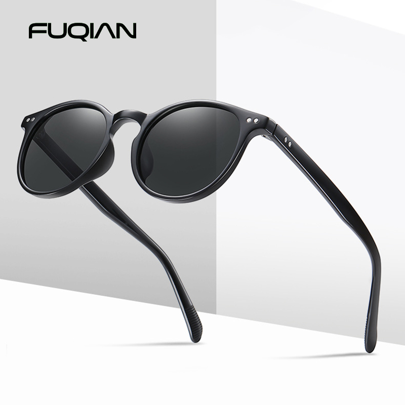 Occhiali da sole polarizzati rotondi piccoli alla moda uomo donna occhiali da sole Vintage Ultra leggeri TR90 eleganti sfumature di guida antiriflesso