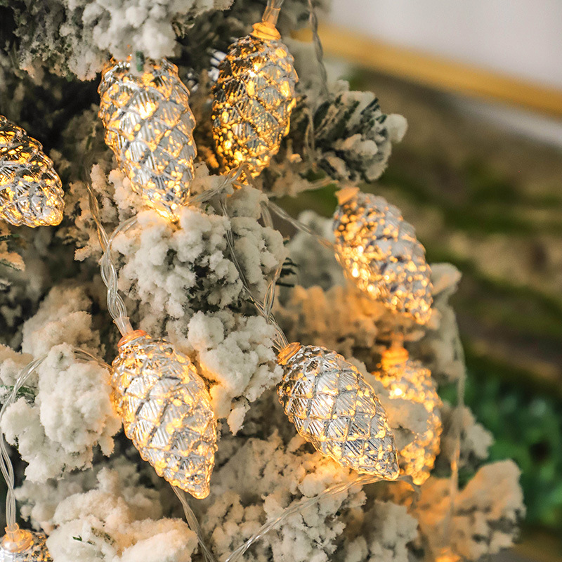 1.5m 10 led pinha luzes da corda luzes da árvore de natal ornamentos pinha pingentes luz navidad decorações de ano novo noel