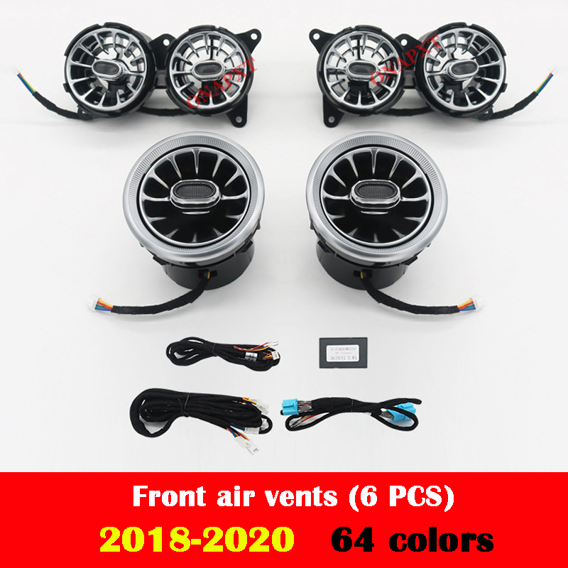 For Mercedes-Benz S-Class W222 Ambient Light LED Car Dashboard Console AC Condition Air Vent Outlet Turbine Trim Nozzle Lamp