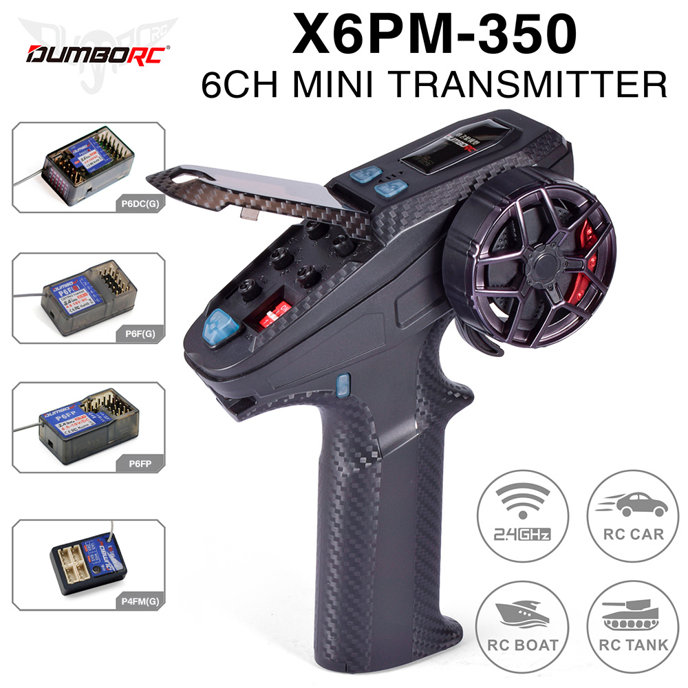 DUMBORC X6PM-350 Kit émetteur-récepteur RC BL3F/X6FG/X6FP/X4FMG 2.4GHZ contrôleur RC 6CH gyroscope télécommande universelle de voiture RC