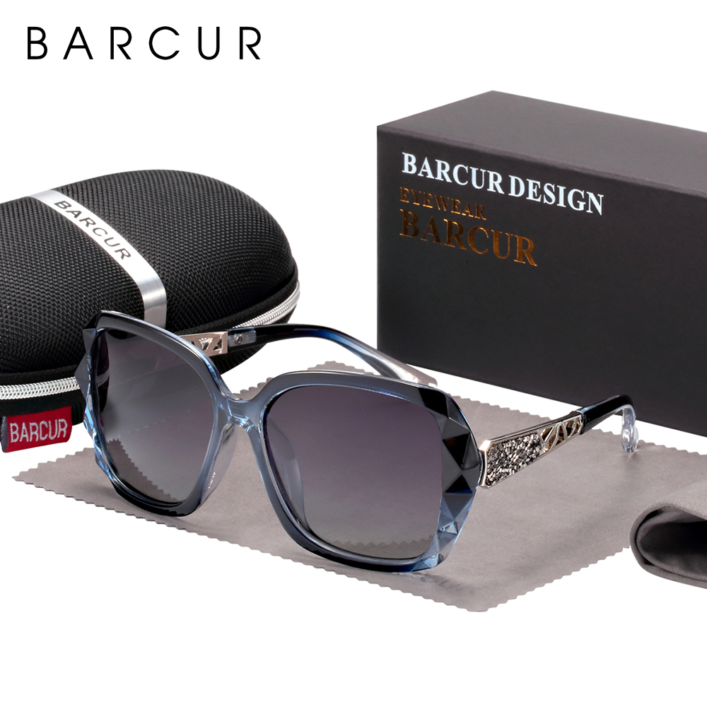 BARCUR Óculos Polarizados Mulheres UV400 Lady Fashion Gradiente Óculos de Sol para Mulheres Óculos Acessório