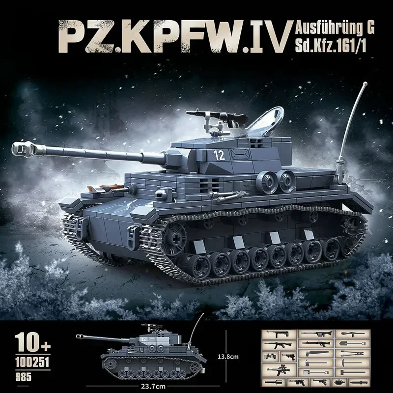 QUAN GUAN  No. 4 Model Koleksi Mainan Blok Bangunan Tank Tipe G untuk Anak-anak, Hadiah Natal dan Ulang Tahun