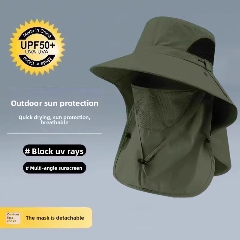 Chapeau d'été unisexe pour l'extérieur, Protection UV, casquette de pêche respirante, pare-soleil, Protection du cou, chapeau de cyclisme et d'escalade imperméable