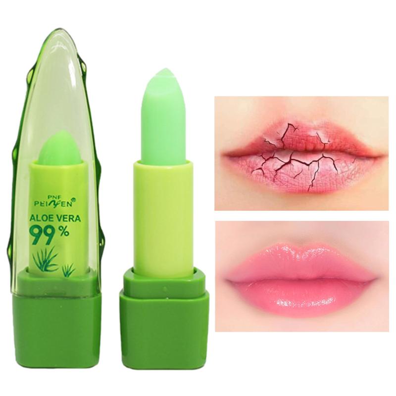 ALOEVERA 온도 변화 컬러 젤리 립스틱, 오래 지속되는 보습, 영양 립 밤, 립 케어
