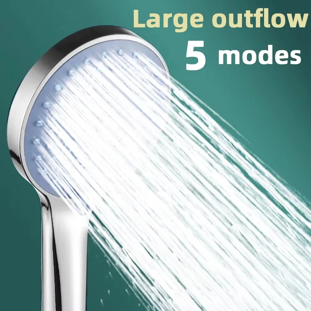 Badkamer Handdouche onder druk Pakketaccessoires Douchekop Grote waterafvoer 5-modellen Universele aanpassing Bespaar water