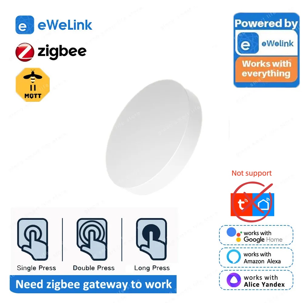 Nowy przycisk Zigbee przełącznik scen bezprzewodowy pilot jeden klucz kontroler inteligentny scenariusz automatyki domowej dla Ewelink Alexa Google 2Mqtt