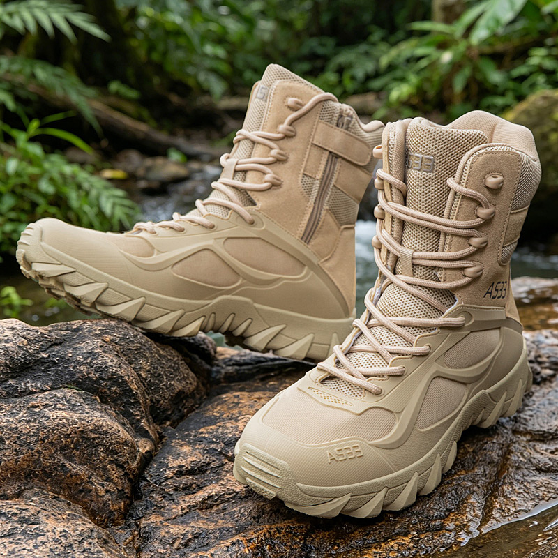Men New Tactical Boot Training Safety Work Outdoor Waterproof Breathable Desert Boot Male Army Boots Hunting Boots High Quality