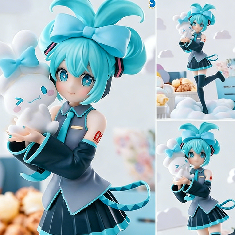 โมเดลสะสมแฮนด์เมด Hatsune Miku X Cinnamon Dog ขนาด 21 ซม. ของตกแต่งอนิเมะ ของขวัญสำหรับเด็ก มีสินค้าพร้อมส่ง
