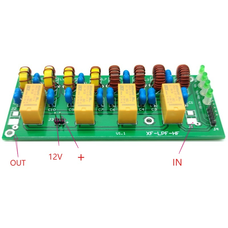 XF-LPF-HF filter  12v 100W HF low pass LPF unit 3.5Mhz-30Mhz
