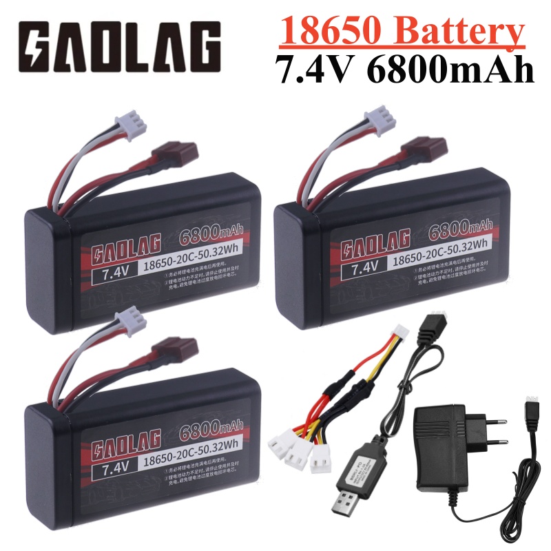 7,4 В 6800 мАч 18650 Lipo аккумулятор для Wltoys 10428/12428/12423 аккумулятор водонепроницаемый и огнестойкий радиоуправляемый автомобиль Запчасти 2S для Wltoys 144001