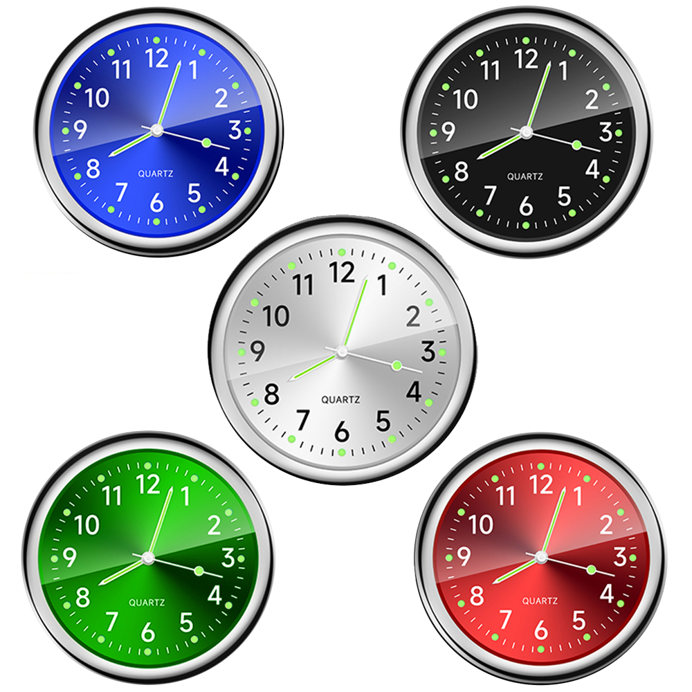 Mini reloj de coche luminoso, 5 colores, reloj Digital adhesivo automático, relojes mecánicos de cuarzo para motocicleta, adorno automático, accesorios para coche