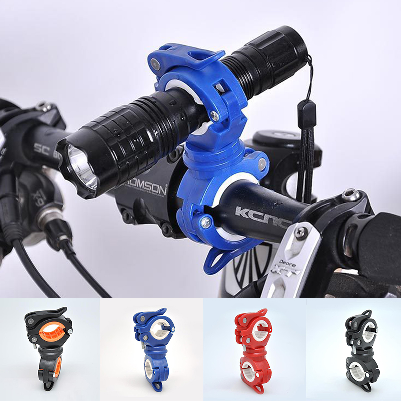 Soporte para linterna de bicicleta soporte de montaje para bicicleta soporte para linterna 360 ° Clip de antorcha de rotación para ciclismo