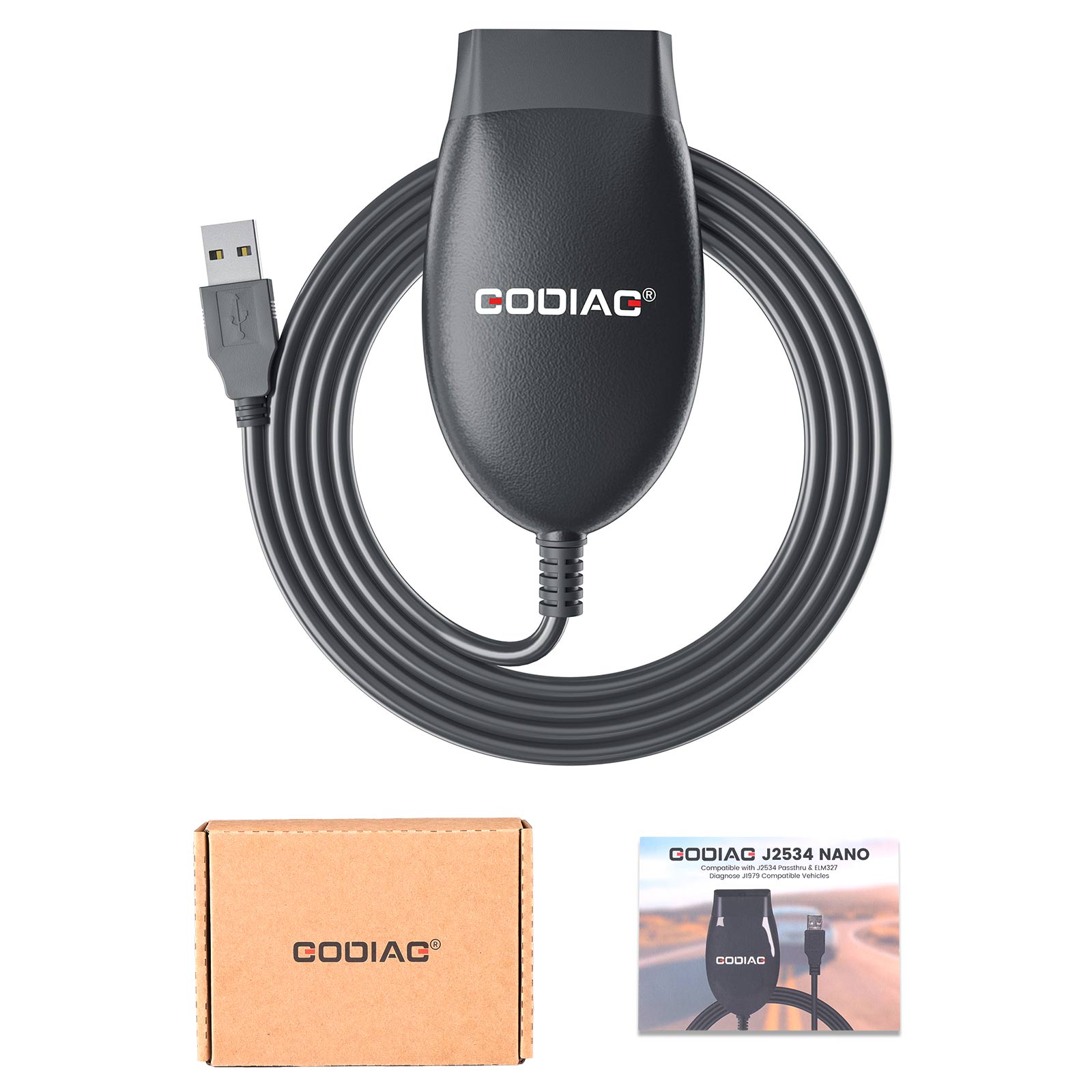 Cable de diagnóstico GODIAG GD101 J2534 compatible con J2534 y ELM327 diagnóstico J1979 vehículos compatibles para Toyota/Honda Acura/Ford/Mazda