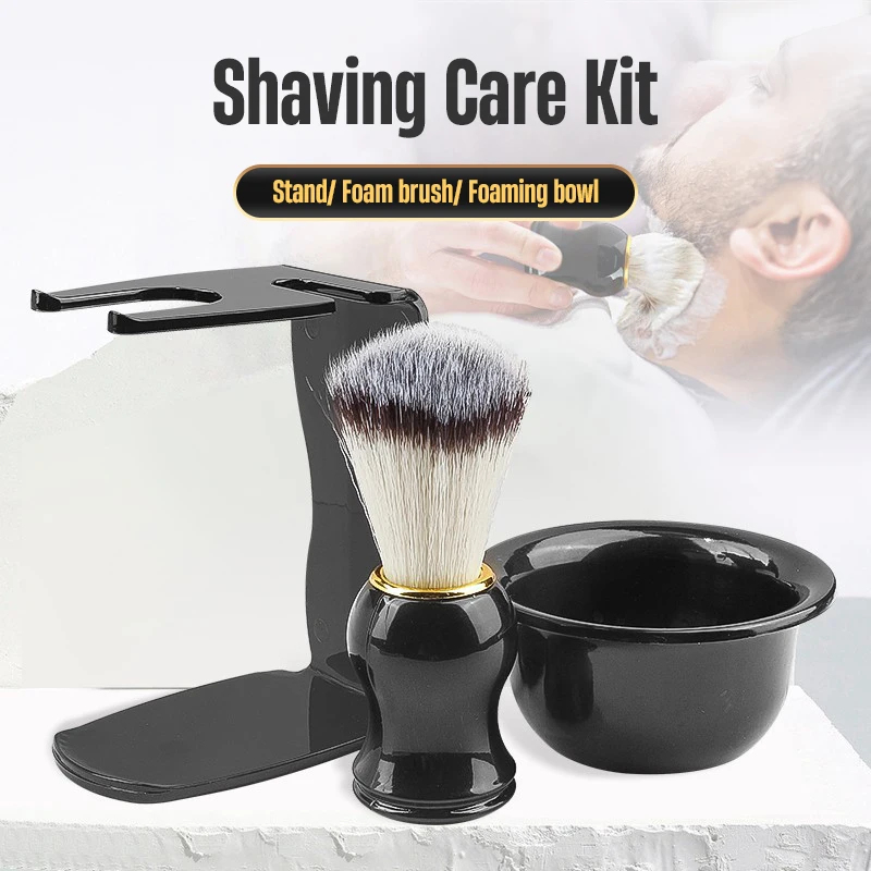 Professional Shaving Brush Set 1/2/3Pcs 3-in-1 Men Shaving Kit with Shaving Bowl & Shaving Stand Ideal Father's Day Gift