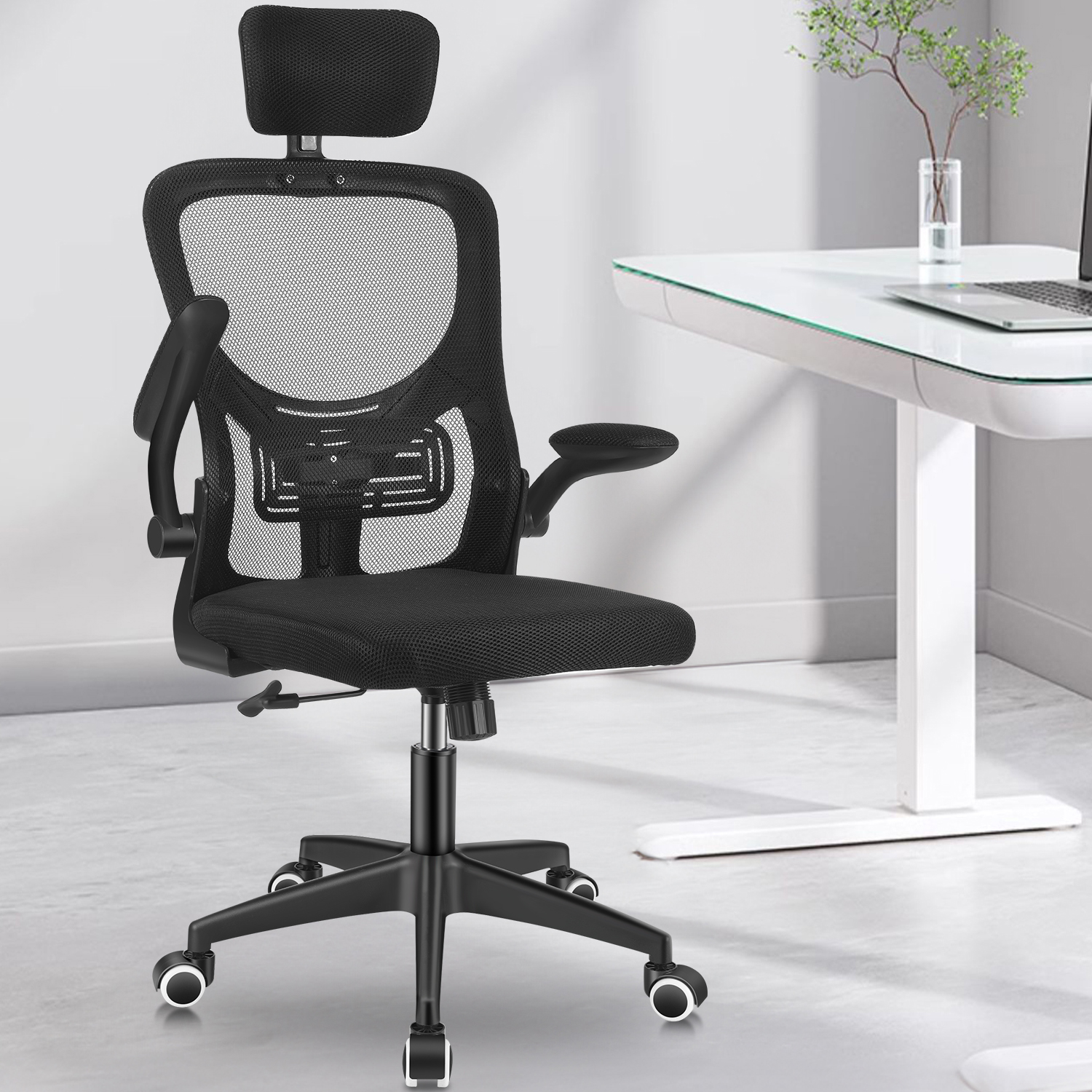 Ergonomiczne krzesło biurowe z siatki 360 °   Obrotowa biurko komputerowe z regulacją wysokości