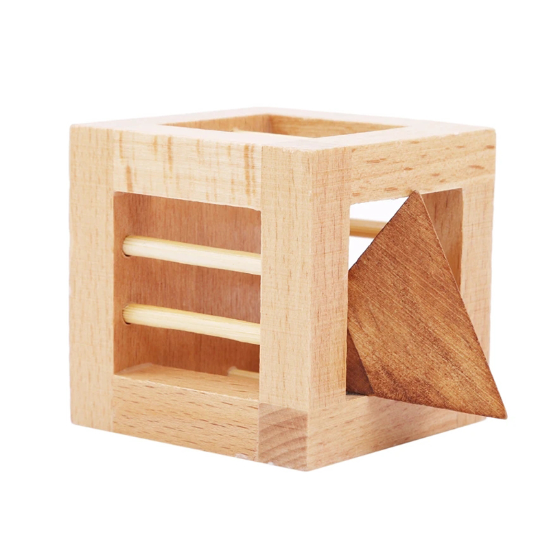 Rompecabezas De madera 3D desbloqueado rompecabezas jaula a distancia triángulo Luban bloqueo juguetes educativos intelectuales Juegos De Ingenio Y Logica