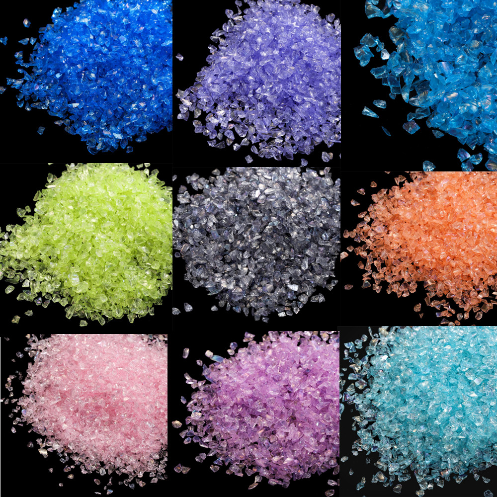20-50G Multicolor แก้วบดหินคริสตัลกรวดหินสำหรับ DIY อีพ็อกซี่เรซินแม่พิมพ์ Filler ตกแต่งเล็บเครื่องประดับ