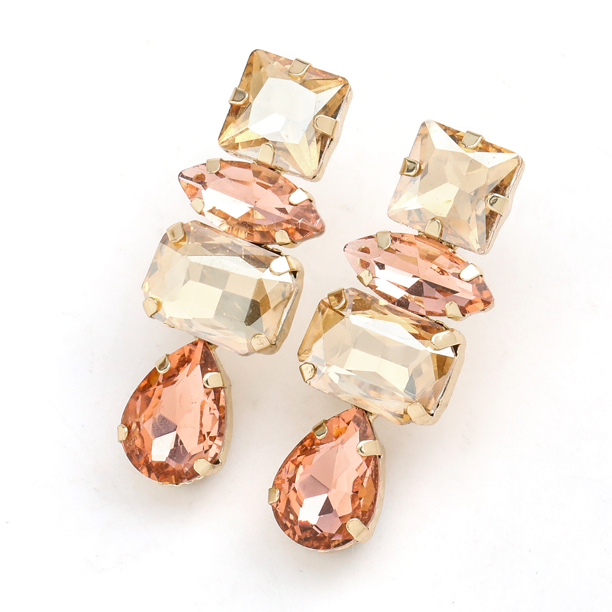 Fashion Personality Girl Rhinestone Water Drop Dangle Earrings Women's Elegant Temperament Jewelry Accessories