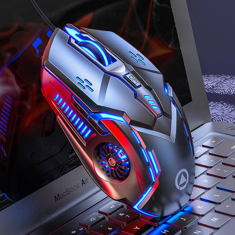 Эргономичная проводная игровая мышь RGB Mute Mause со светодиодной подсветкой, 3200 точек на дюйм, 6 кнопок G5, USB-механическая мышь для ПК, ноутбука, компьютера, геймера