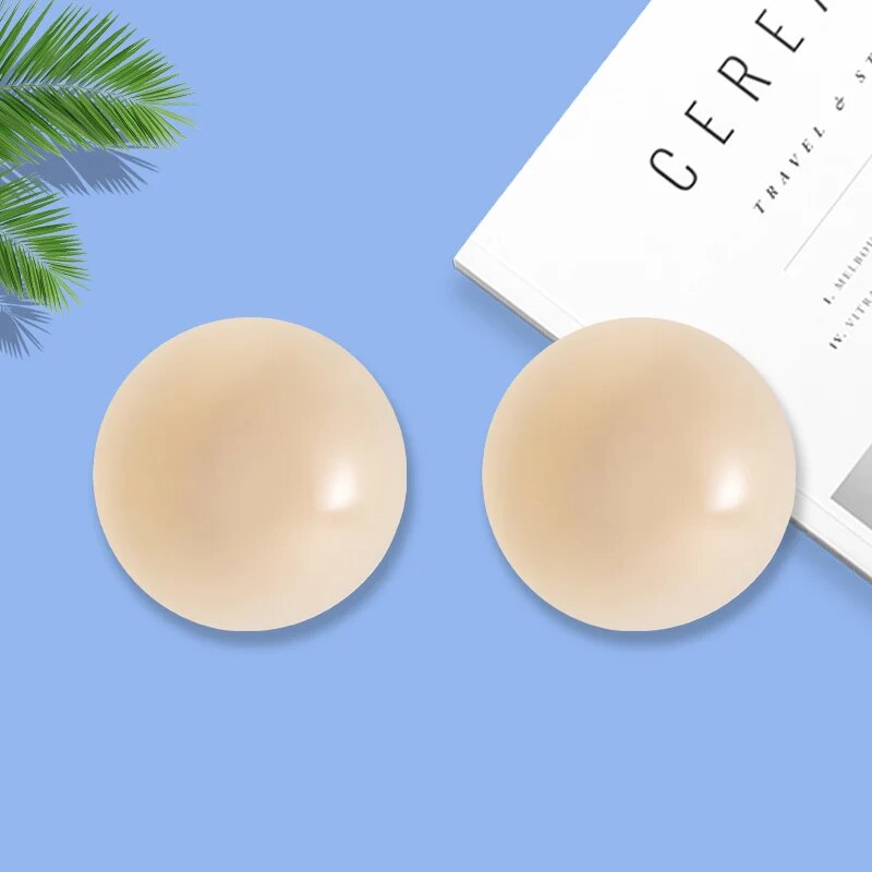 2 autocollants invisibles pour mamelon en Silicone, autocollants adhésifs Anti-convexes sans couture, sous-vêtements et accessoires pour femmes