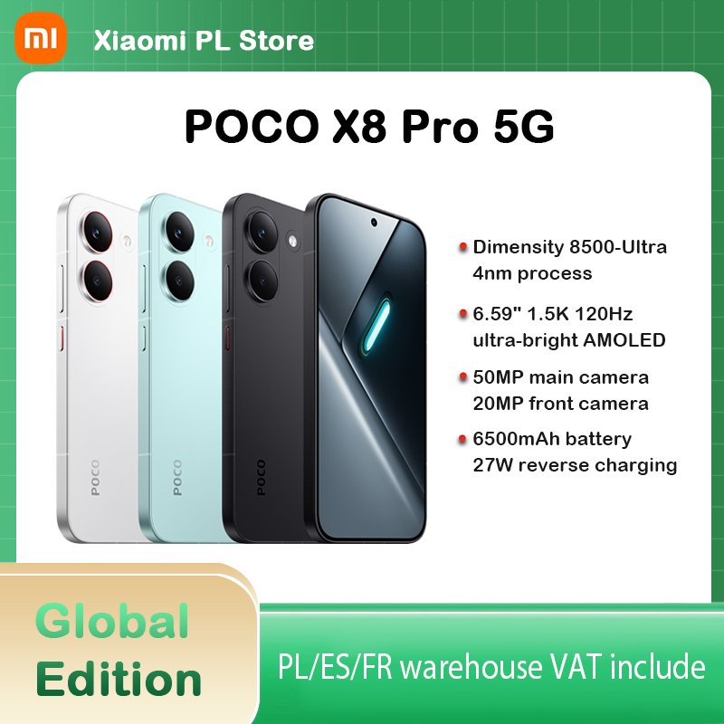 POCO X8 Pro - Smartphone 6,59 pouces, processeur Dimensity 8500-Ultra, batterie 6500 mAh, capteur Sony IMX882 50MP avec OIS