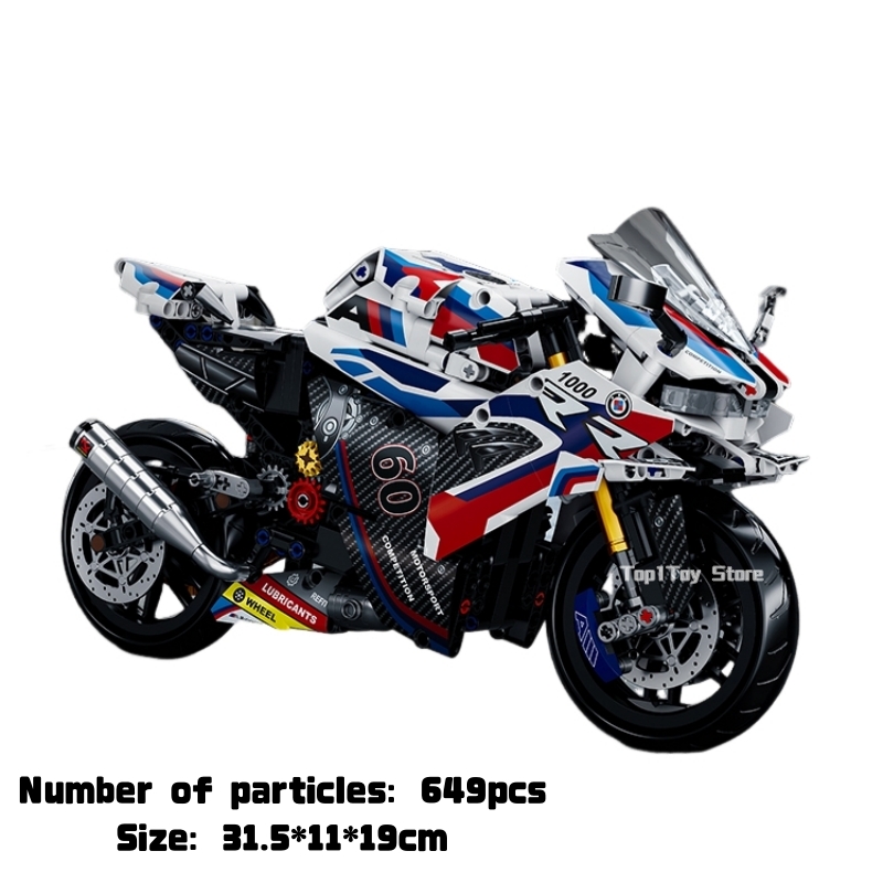 649 ชิ้น มีสินค้าในสต็อก รถมอเตอร์ไซค์แข่งเทคนิค 1000 RR ตัวต่อรถมอเตอร์ไซค์ ของเล่นแบบประกอบ ของขวัญวันเกิด วันคริสต์มาส สำหรับเด็ก