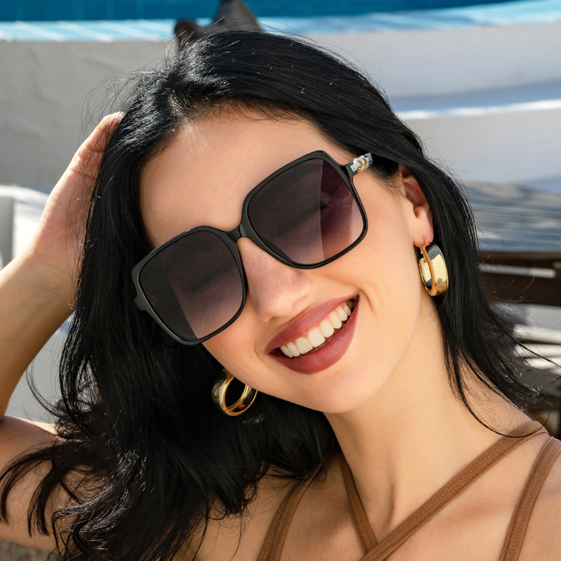 Moda quadrada na moda ciclismo óculos de sol feminino grande quadro colorido óculos de sol feminino gradiente ao ar livre tons senhoras eyewear
