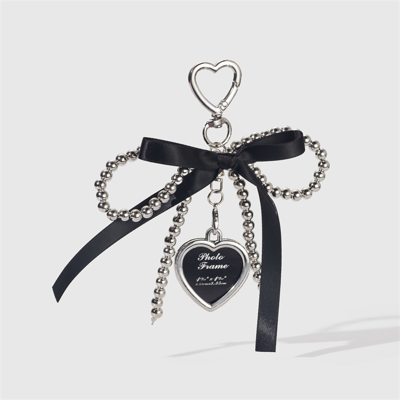 Nouveau porte-clés nœud perlé, pendentif cœur en dentelle, porte-clés de voiture, accessoire de sac Y2K pour fille, cadeau à suspendre