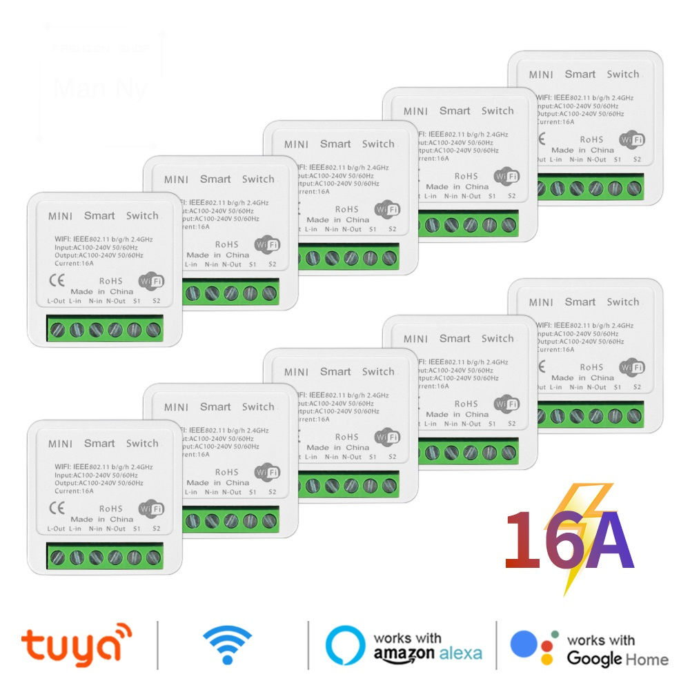 MANHOT Wifi 16A Inteligentny Włącznik Światła Moduł Przełącznika DIY Obsługuje Sterowanie Głosowe Dwukierunkowe z Tuya Smart Life Alexa Google Home