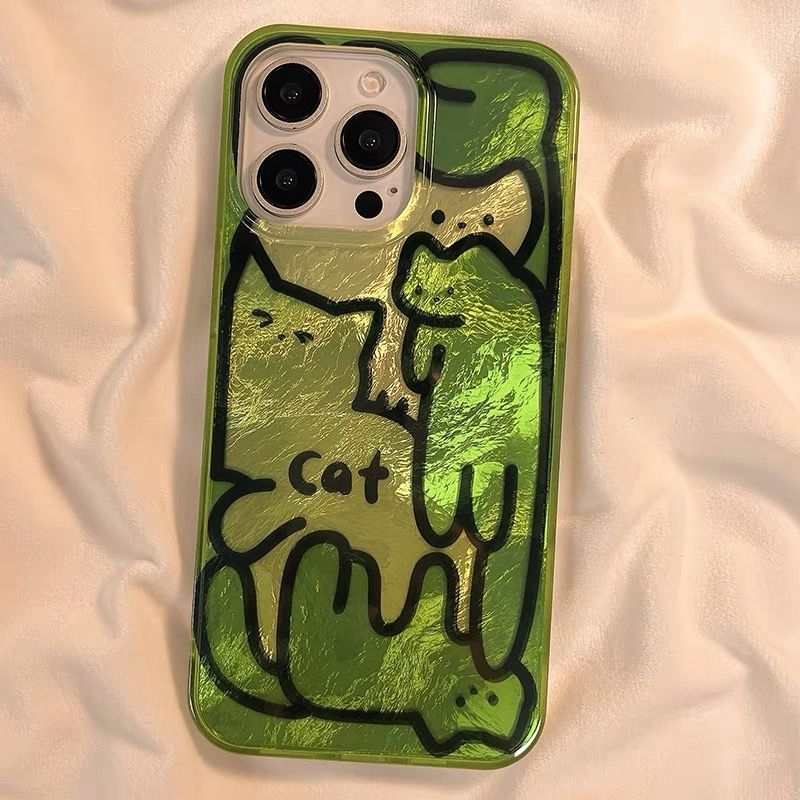 Cartoon Line Cat Dog Phone Case For IPhone 17 16 15 14 13 12 11 Pro Max 16E XS XR X SE 7 8 Plus Lovely Animal Pattern Back Cover