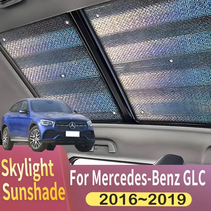 Pare-soleil de toit ouvrant adapté à mercedes-benz GLC X253 C253 2016 ~ 2019 MK1, bouclier thermique de toit panoramique de voiture, pare-soleil de fenêtre Anti-UV