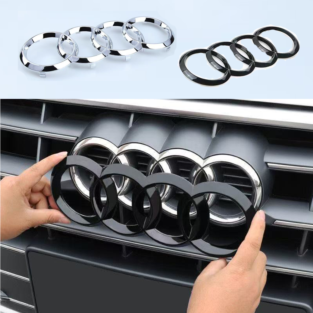 Audi 4Ring ABS автомобильный капот передний капот гриль задний багажник эмблема черный/серебристый логотип значок наклейка для A3 A4 A5 A6 A7 Q2 Q3 Q5 Q8 TT