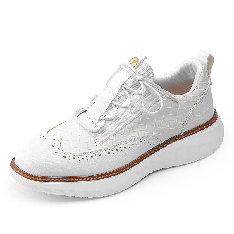 Plus Big Size 50 51 52 Mens Brogues lederen casual schoenen dikke zolen 5cm Britse stijl mode Italiaanse luxe merk designers