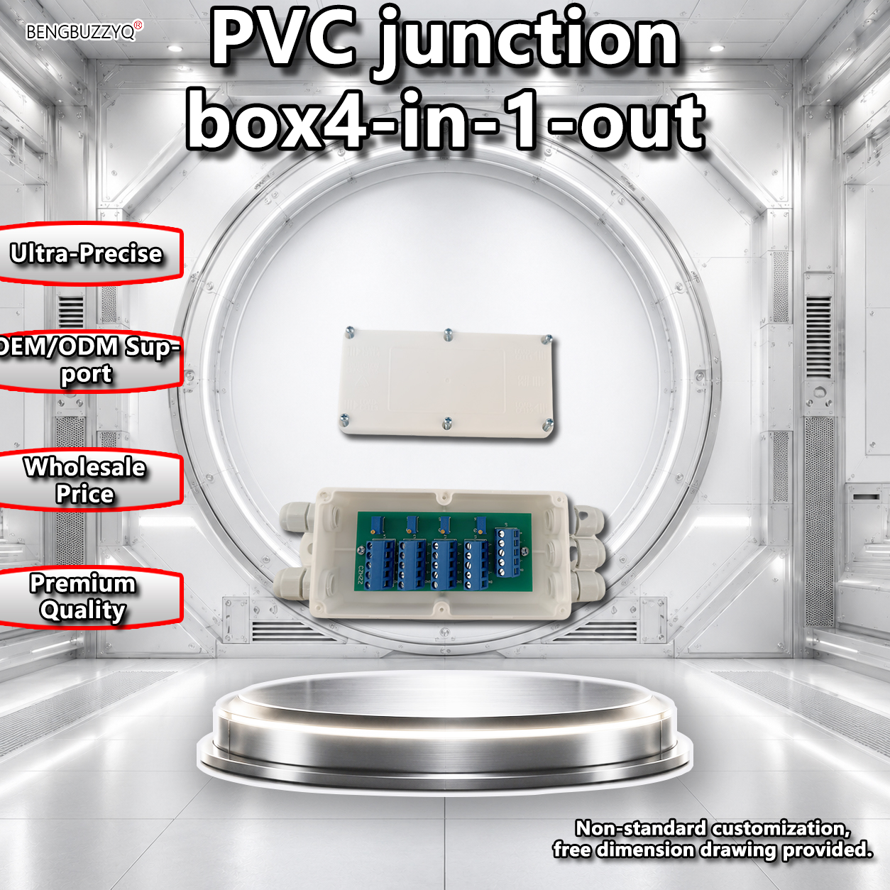 Caja de Conexiones de Plástico con Múltiples Entradas y Salidas, Impermeable, para Sistemas de Automatización Industrial
