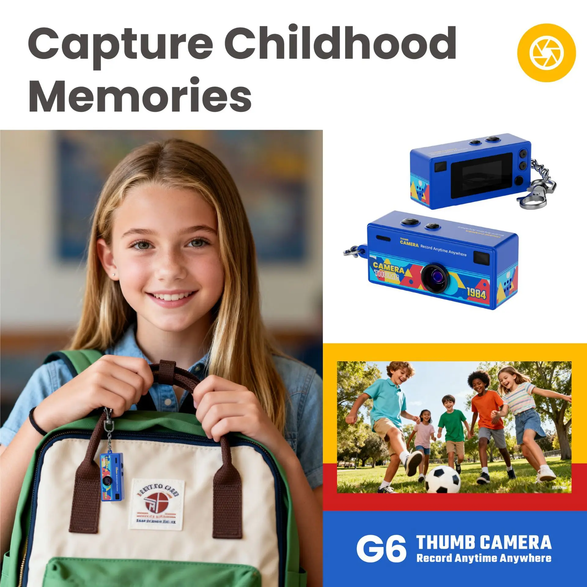 Cámara Digital Magecam de 0.96 Pulgadas, Cámara Retro Tipo Llavero, Compatible con Tarjeta de Memoria, 1080P, Videocámara Muy Pequeña con Flash