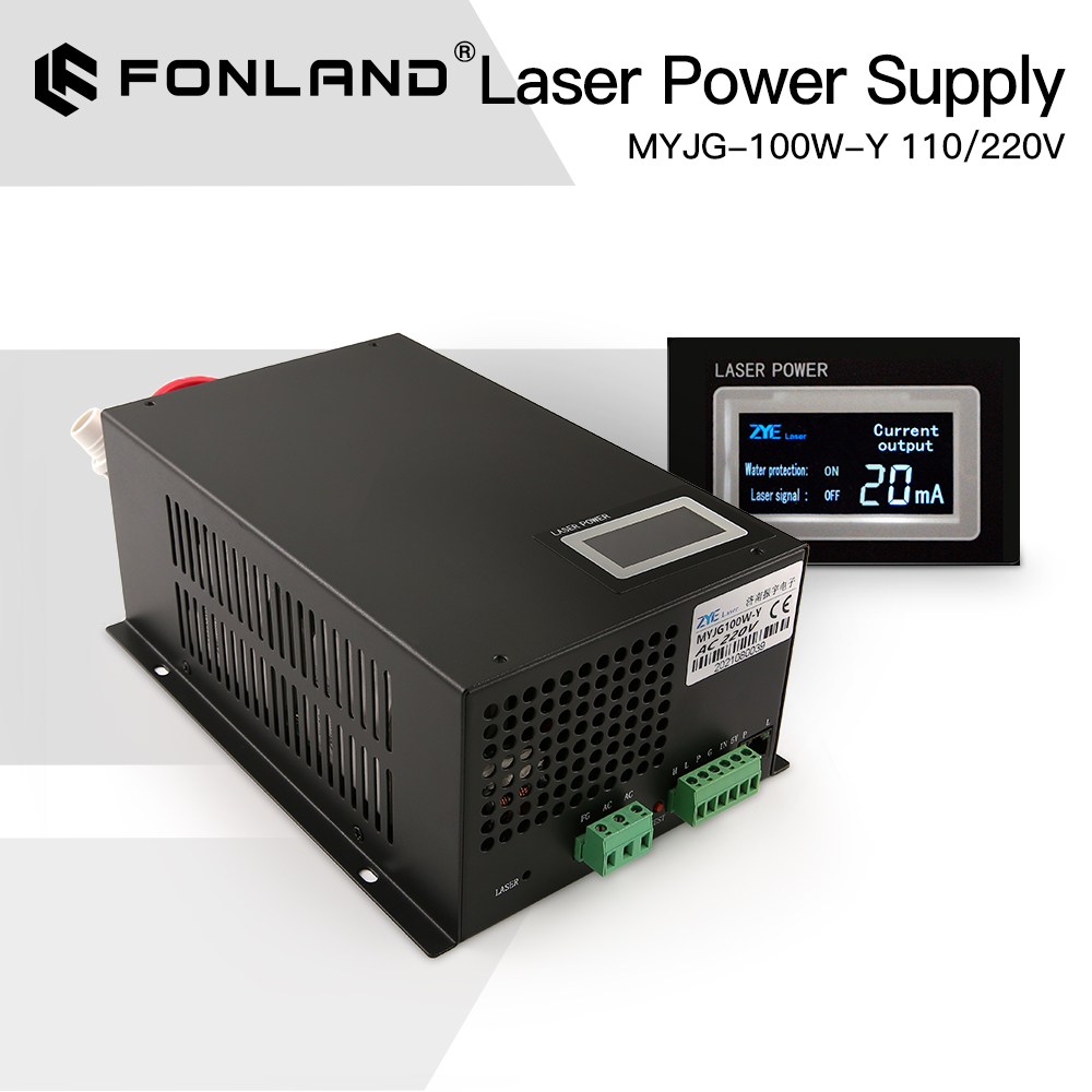 FONLAND MYJG 100 W CO2-Laser-Netzteil, Ersatz für Reci EFR Yongli CDWJ CO2-Lasergravur-Schneidemaschine der Kategorie