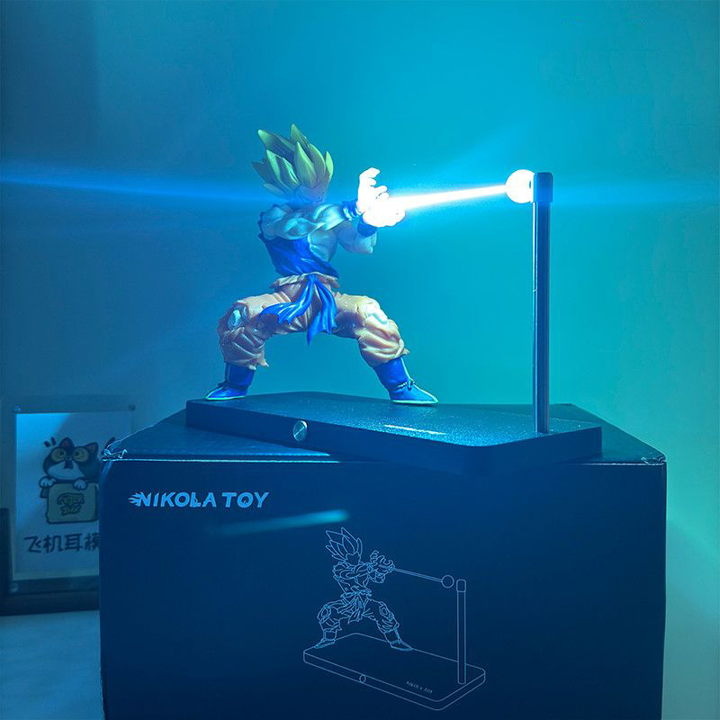 Nikolatoy dragon ball kakarotto son goku kamehameha onda lâmpada de luz magnética ornamento anime brinquedos periféricos coletar modelo presente