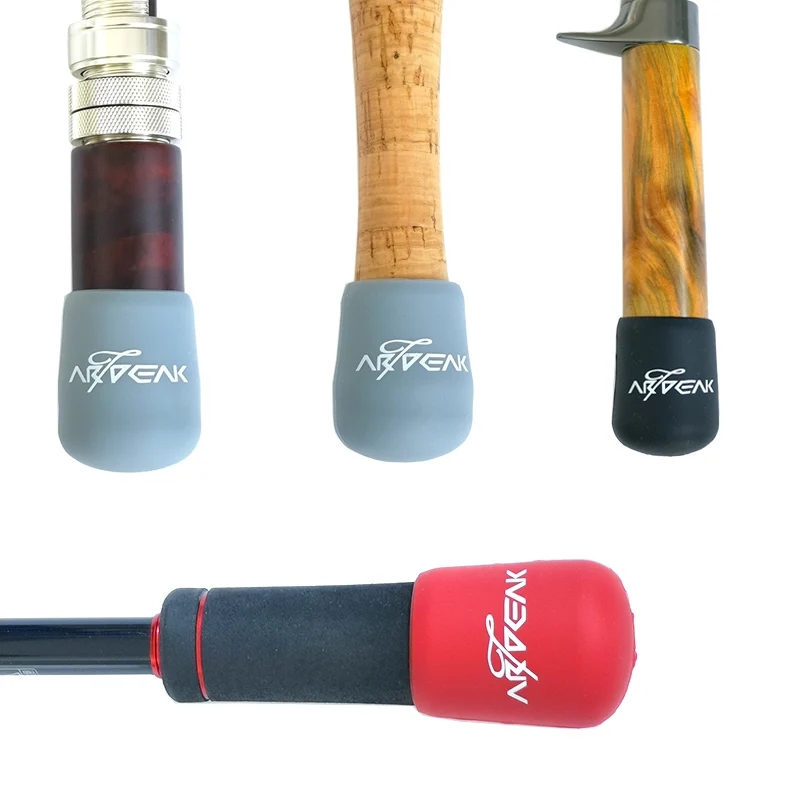 OUTKIT 1 pz Custodia protettiva per manico per canna da pesca Gel di silice Protezione inferiore per canna da richiamo Colore casuale Accessori per attrezzatura