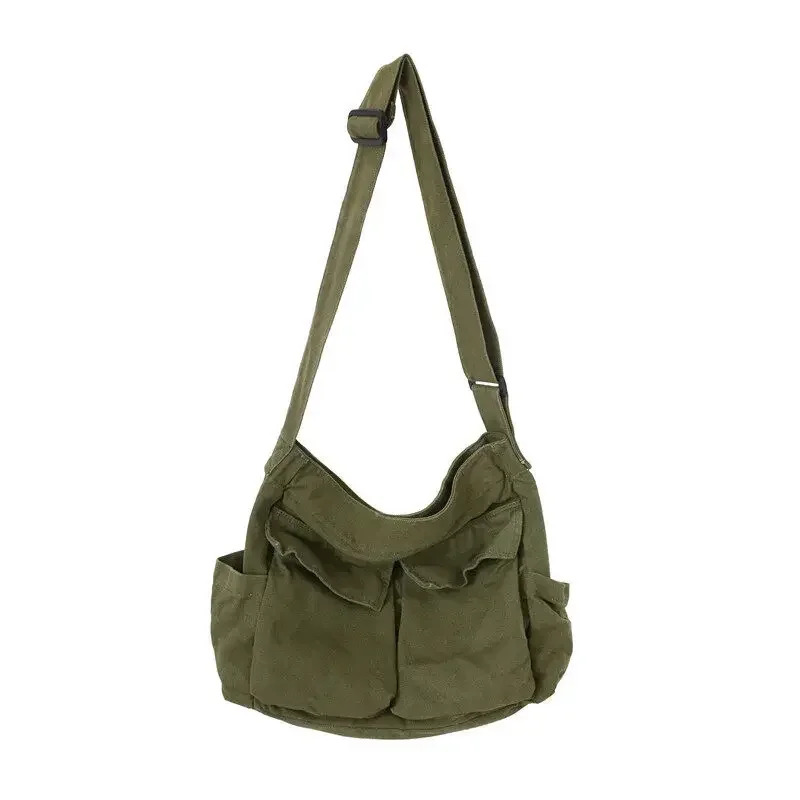 Borsa a tracolla da campus da donna Borsa casual con zaino a tracolla in tela tinta unita di grande capacità