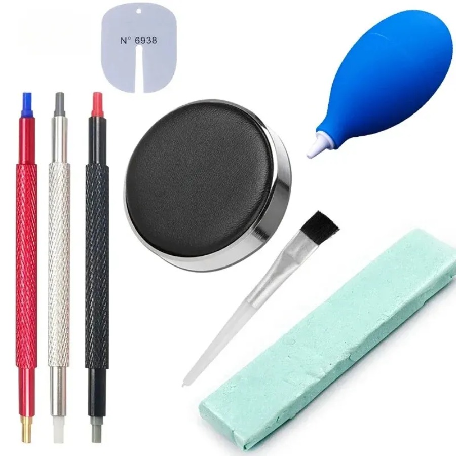Conjunto de 8 Peças para Limpeza de Relógios: Bomba Sopradora de Ar, Escova de Borracha para Limpeza de Peças de Relógio, Kit de Ferramentas para Reparo e Cuidados com Relógios