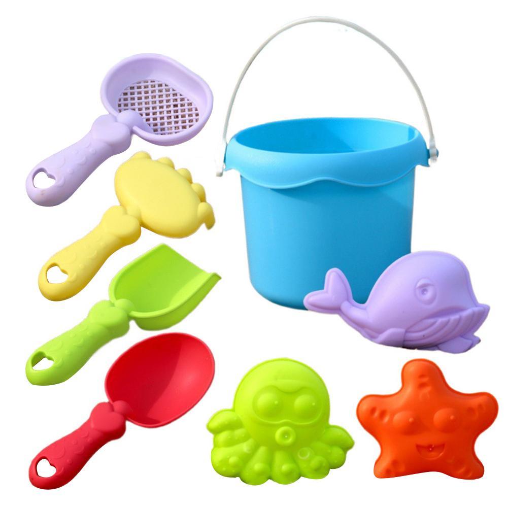 Kinder-Strandspielzeug-Set Baby Sand- & Wasserspiel-Kit mit Eimer Schaufel Rechen Gießkanne Sommer Outdoor Sandkasten-Werkzeuge für Kleinkinder