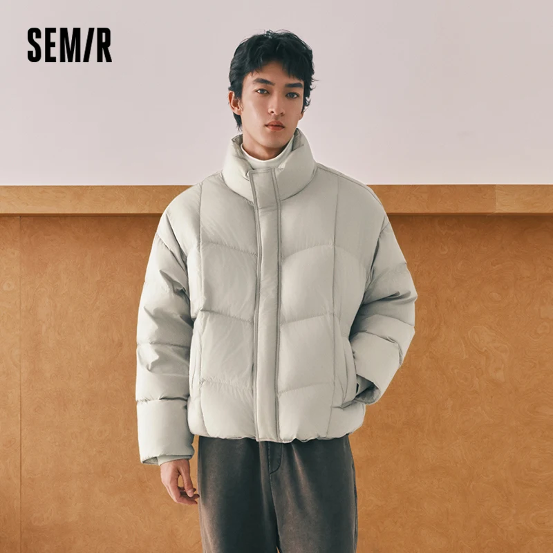Semir Unisex Down Jacket 90 Percent Down Fill High Loft Fill Stand Collar Puffer Shape 2026 Winter Warm Insulation