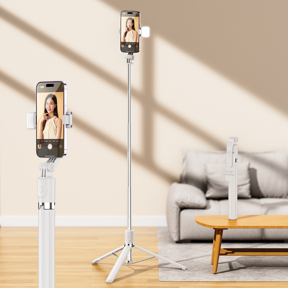 Tripé Sem Fio de 1700mm para Smartphone, Suporte de Telefone Extensível e Dobrável, Monopé Portátil com Estabilidade na Captação