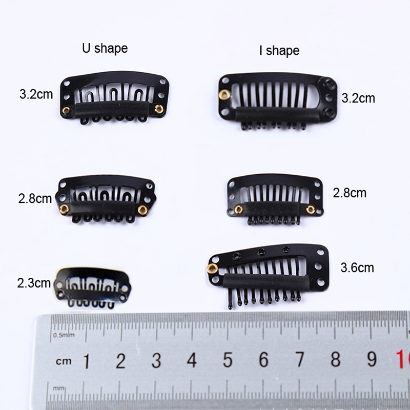50 szt. Klipsy do peruk w kolorze czarnym i brązowym, 2,3 cm-3,6 cm, zatrzaskowe klipsy do przedłużania włosów, treski, spinki do włosów PP, duże klipsy, narzędzia do stylizacji.