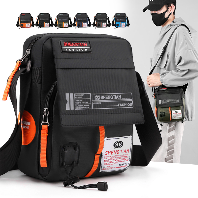 Waterdichte Oxford Sling Bag Heren Anti-diefstal Crossbody Messenger Multi-pocket Telefoonhoesje Dagelijks woon-werkverkeer Reizen Kleine rits Moet